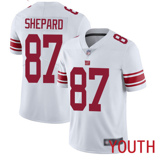 Youth New York Giants 87 Sterling Shepard White Vapor Untouchable Limited Player Football NFL Jersey